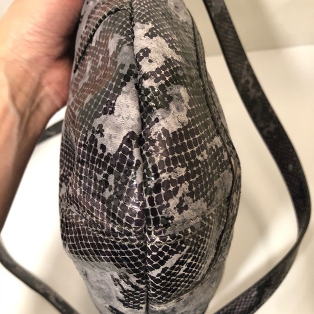 B. Makowsky Blue Python Embossed Bag - image 8